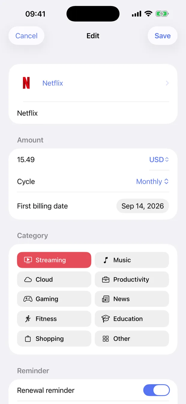 Subnest screen