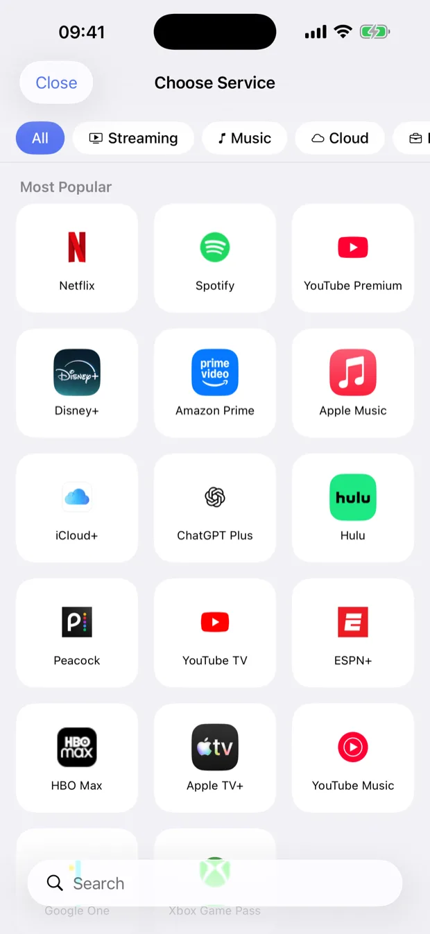 Subnest screen